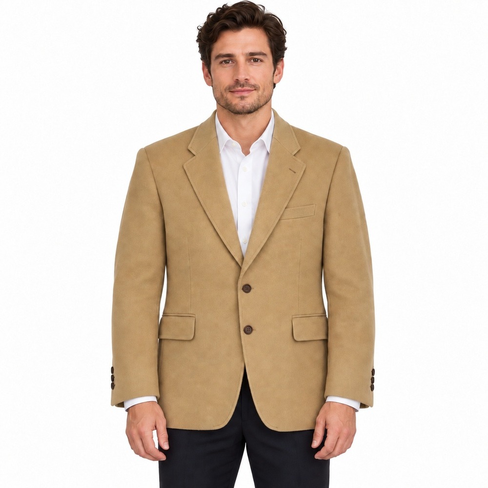 Alexandre London Sports Jacket Mens 42 Reg Camel Wool Cashmere Savile Row Blazer
